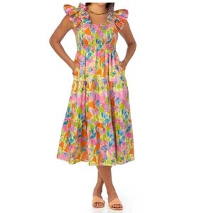 Crosby By Mollie Burch Bray Dress in Floral Haze Midi Dress Size XS $278